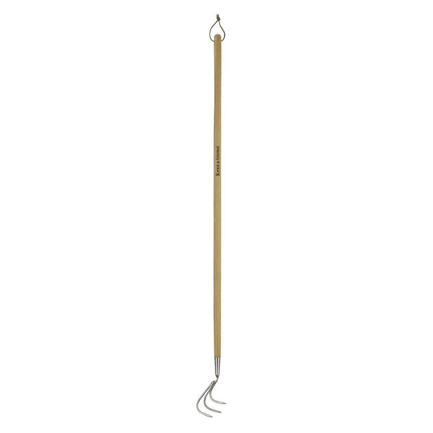 Kent & Stowe Carbon Steel Long Handled Three Prong Cultivator