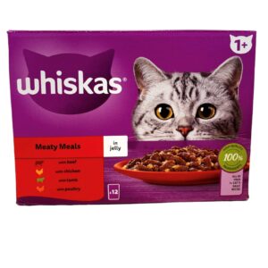 Whiskas 1+ Meat Selection In Jelly 12x 85g pouches (Chicken, Beef, Lamb, Poultry)