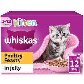 Whiskas 2-12 Months Poultry Selection In Jelly 12x100g (Chicken, Duck, Poultry, Turkey)