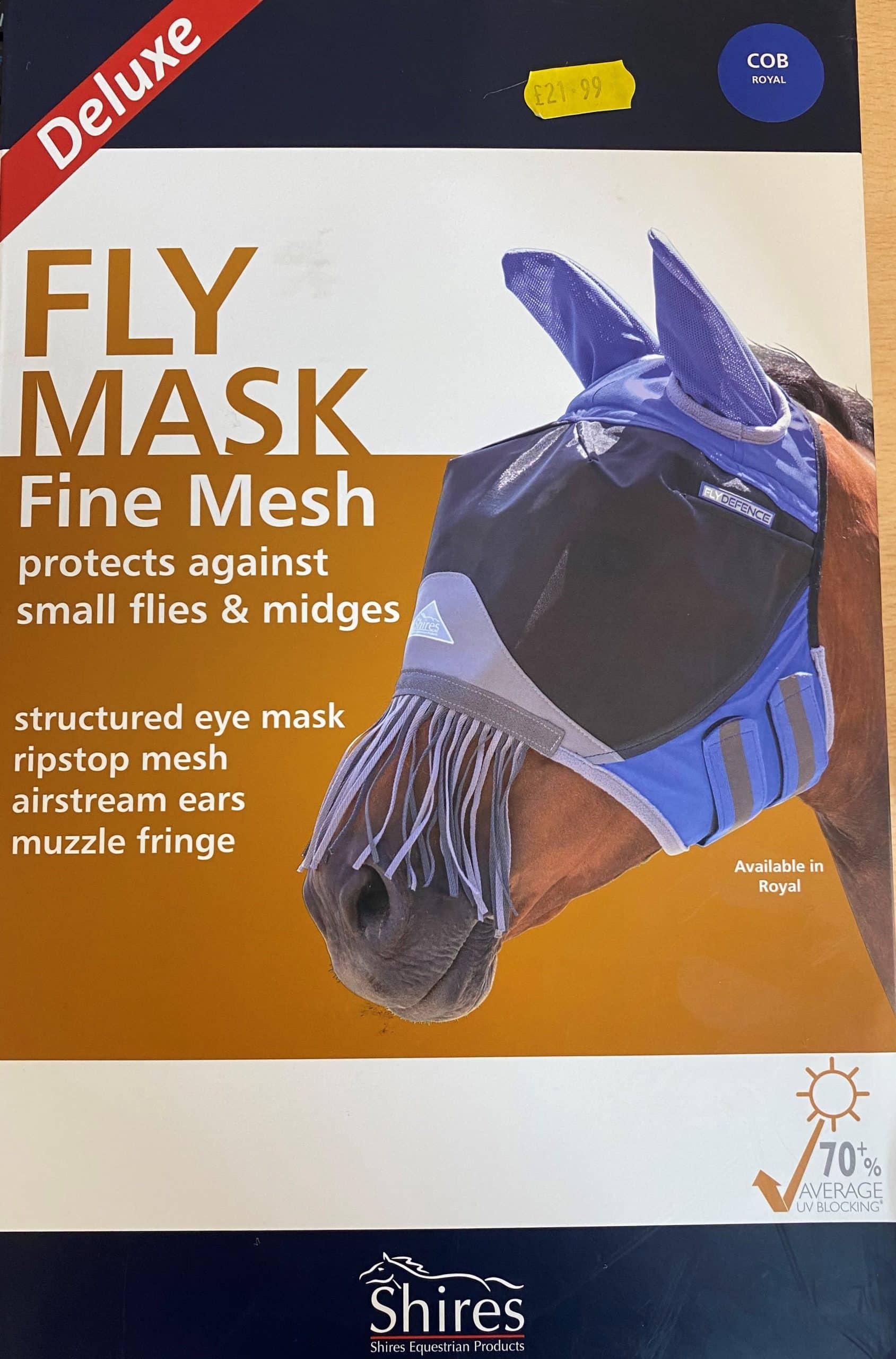 Fly Mask Fine Mesh Royal- Cob